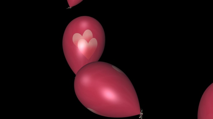 爱情气球-粉红色的心-飞行过渡- 02