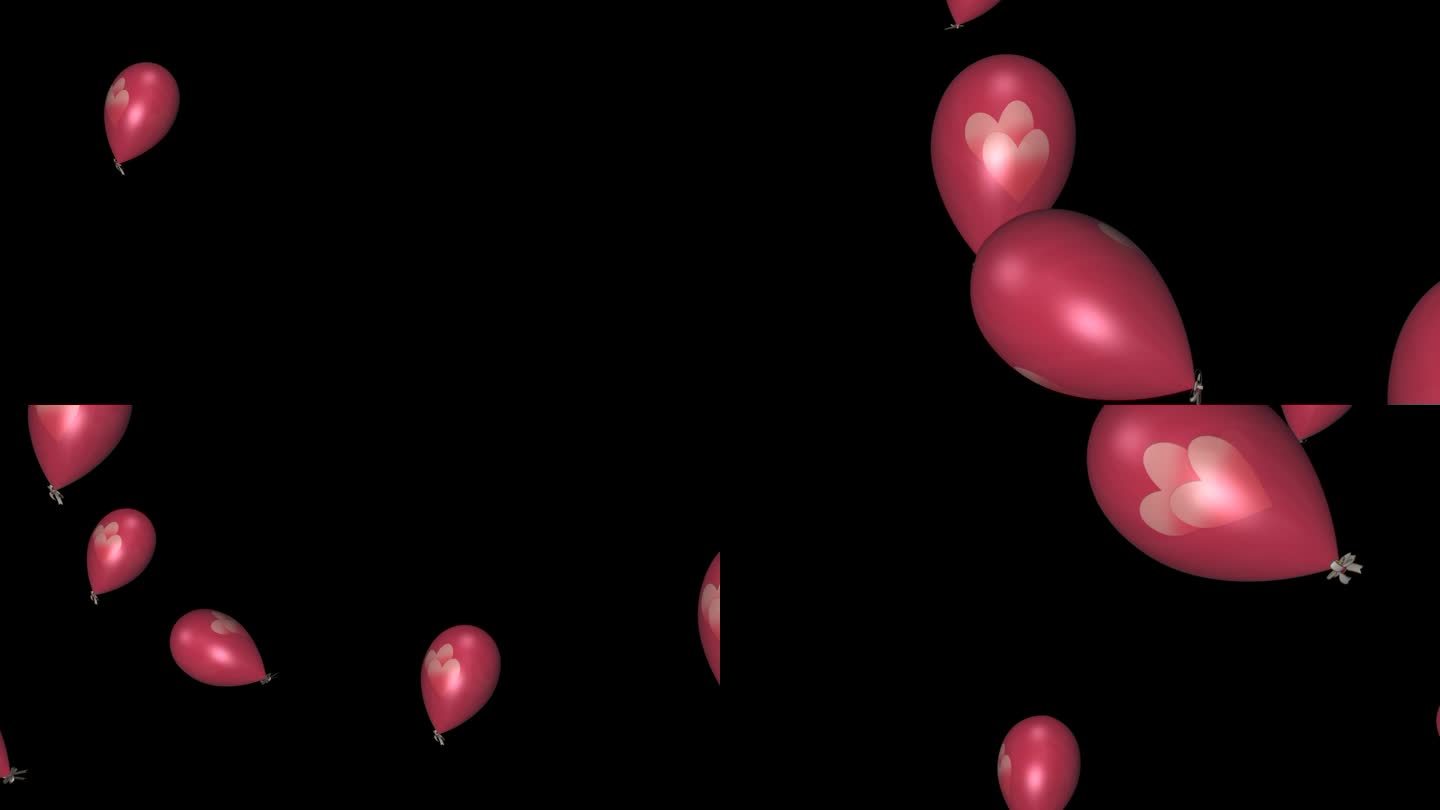 爱情气球-粉红色的心-飞行过渡- 02