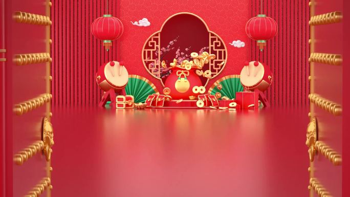 中国风2024龙年春节新年片头AEc4d