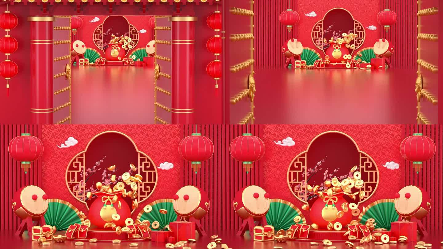 中国风2024龙年春节新年片头AEc4d