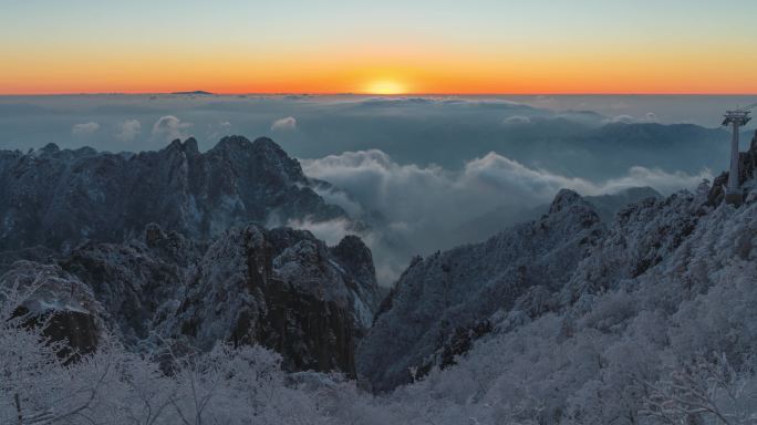 黄山日出延时