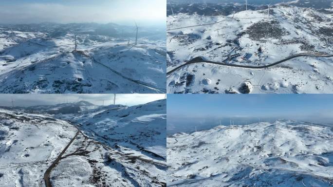 贵州威宁百草坪晴天雪景