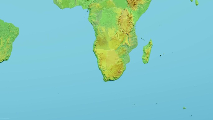博茨瓦纳地图3D动画与边界