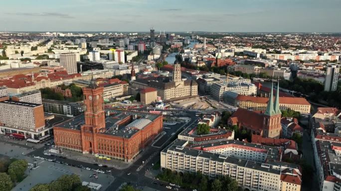 从空中俯瞰波茨坦广场，德国柏林。