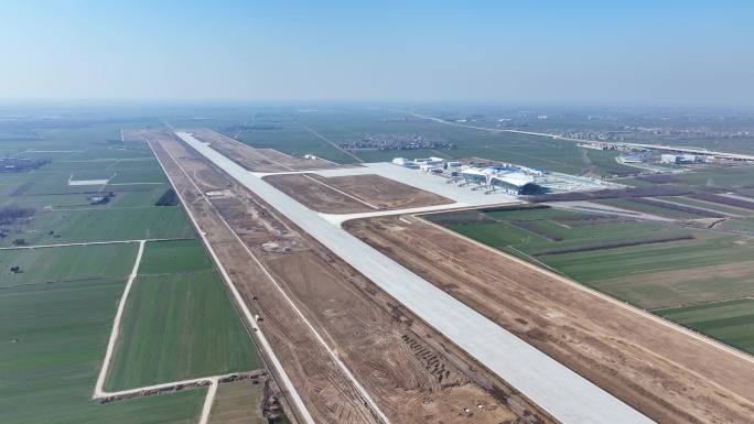 亳州机场航拍 新机场 飞机场施工