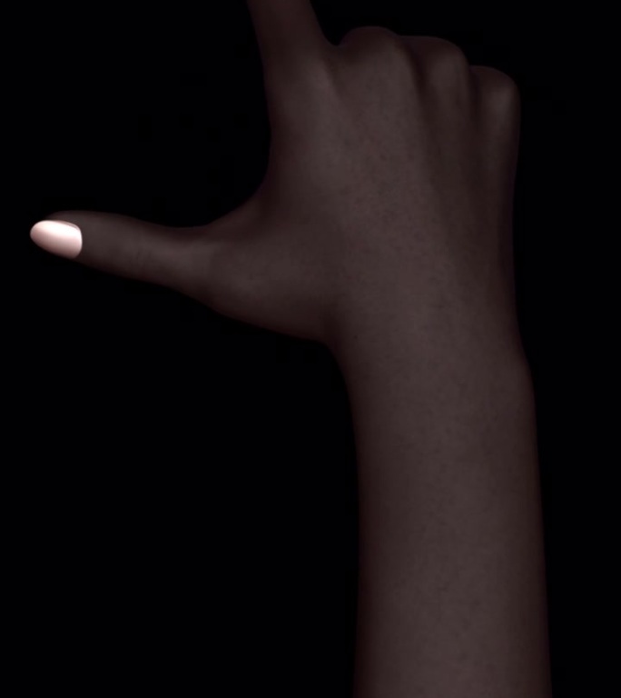 触屏手-深色皮肤女性- 8 -放大-透明环