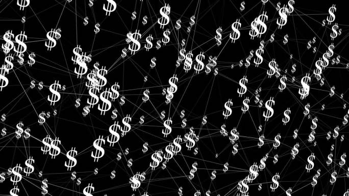 美元网引人注目的动画描绘了金融交易的环环相扣的本质。工作中的美元动画插图展示了金钱在商业和投资中的力