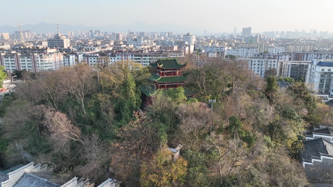 航拍江西赣州宋城旅游区郁孤台