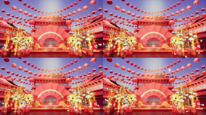 【4K】春节LED大屏背景展台21