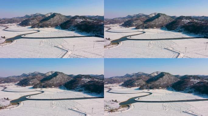 台州玉环航拍  实拍 雪景视频 自然风光