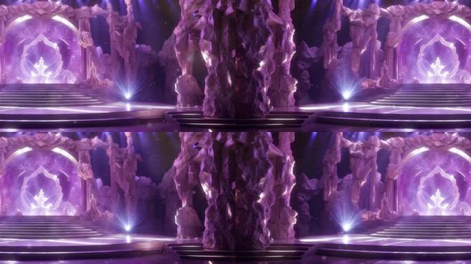 8K宽屏大屏水晶宫殿唯美舞蹈高级舞台背景