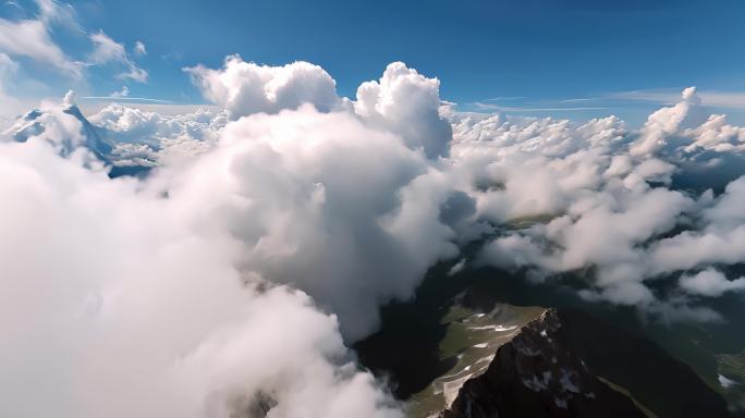 高空拍摄航拍云海云雾云层万米高空