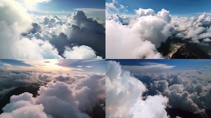 高空拍摄航拍云海云雾云层万米高空