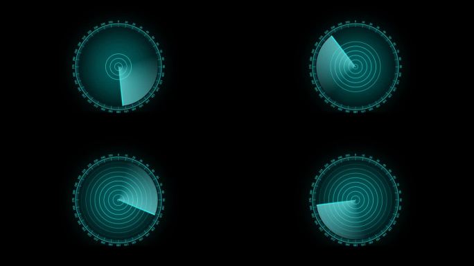雷德搜索动画。雷达Hud技术信号波动画。定位探测军事监视技术。