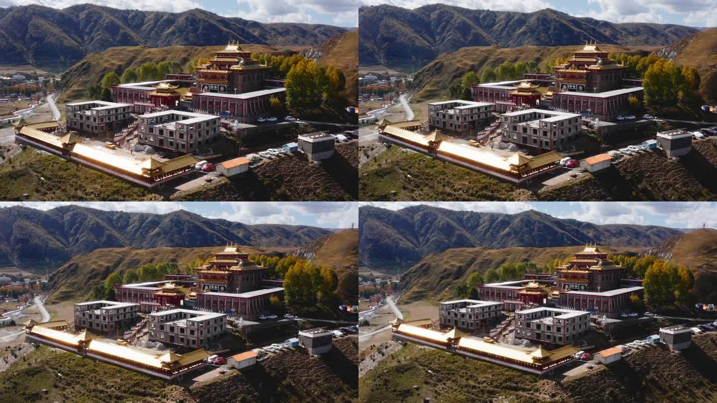 绚丽的八美寺俯瞰四川西部藏区大公草原，高耸入云