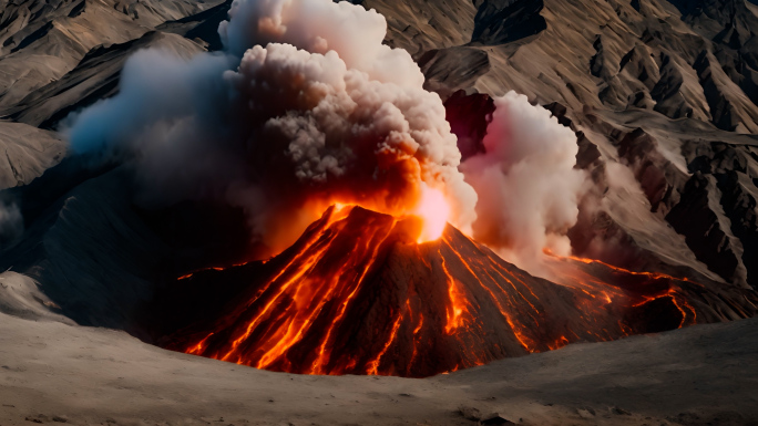 火山爆发 熔岩岩浆