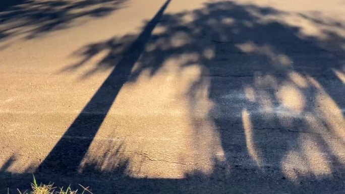 一个人走在街上的影子