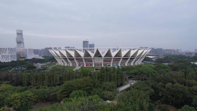 佛山新城建筑群 佛山公园航拍