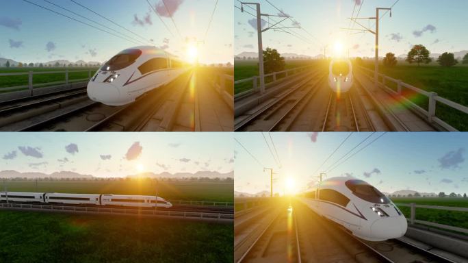 和谐号高铁动车行驶