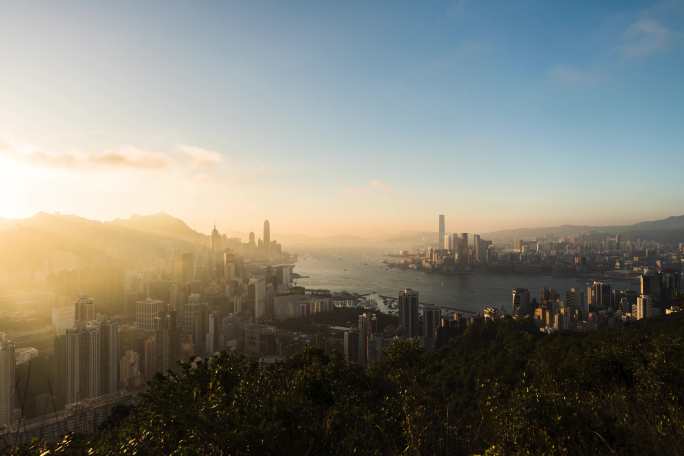 香港维港大景夕阳延时 原创7K