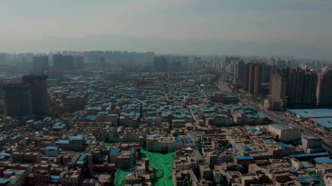 西安南郊最大城中村三爻村拆迁前航拍视频