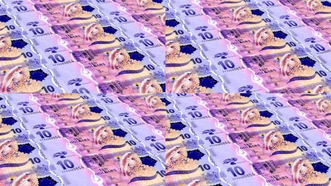 斐济10元钞票印钞厂，印刷10元钞票，印刷机印刷出斐济元，由货币印刷机印刷10元钞票观察和储备面-无