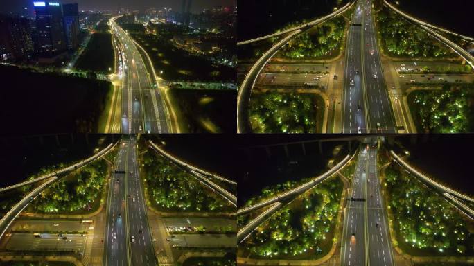 杭州萧山区市心北路立交桥高架桥夜景