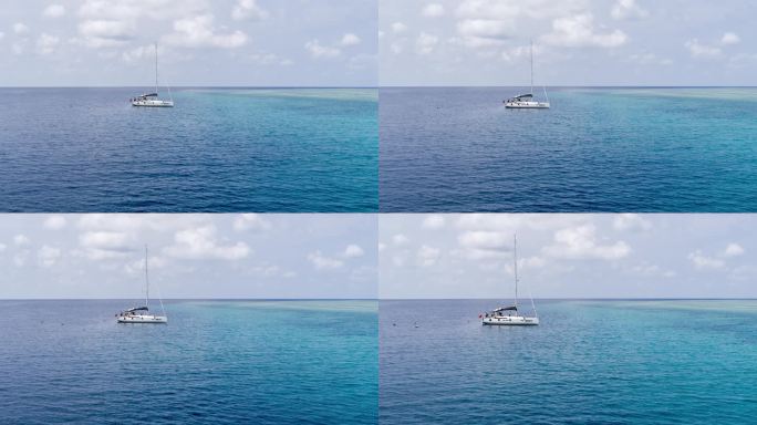 南海西沙群岛岛屿盘石屿湛蓝大海