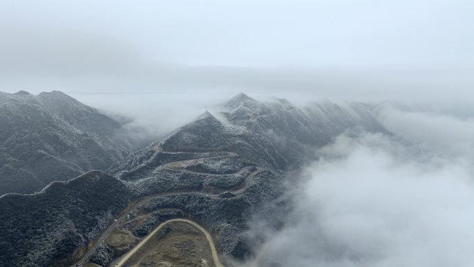 【4K】航拍大明山雾凇云海延时