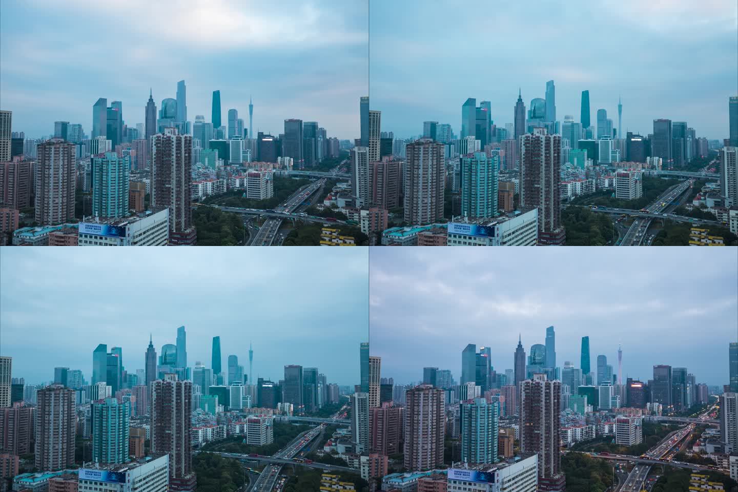 广州中山立交珠江新城地标 延时摄影4K