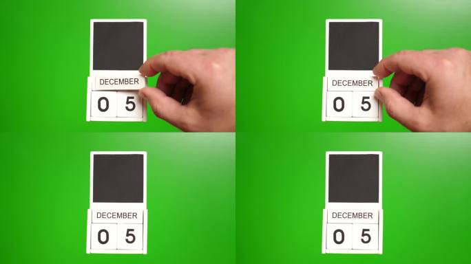 日历上的日期是12月5日，绿色背景。说明某一特定日期的事件。
