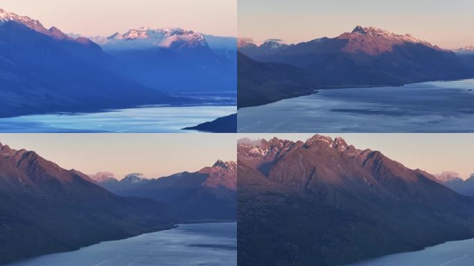 航拍新西兰格林诺奇清晨美景