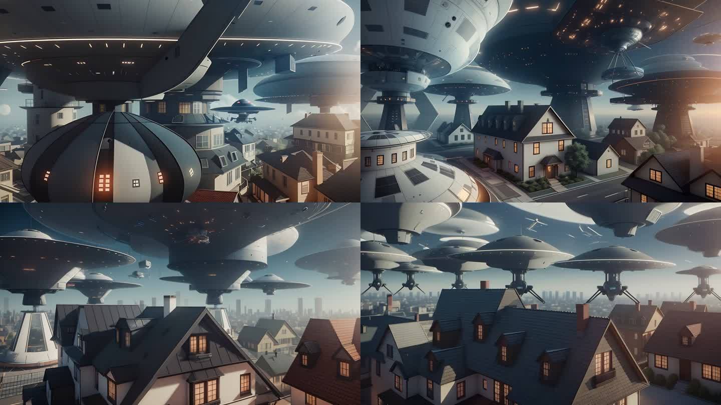 AI风景 科幻背景 科幻世界 未来城市