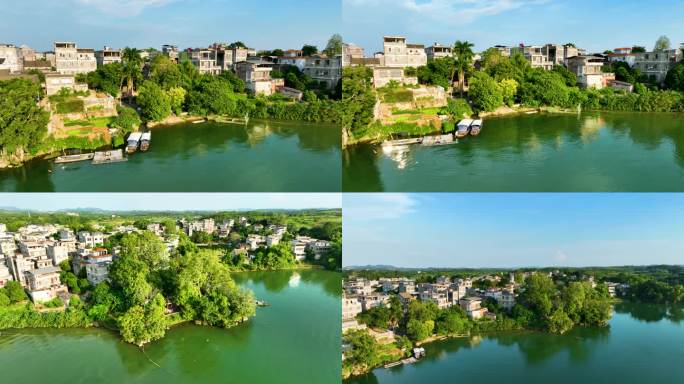 4K航拍扬美村小湾码头