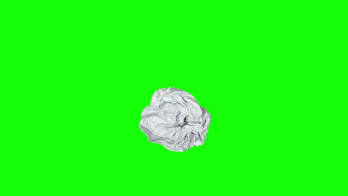 纸折叠定格运动，4k纸动画在绿色屏幕上。将纸张空白转化为球，将纸张从中心撕裂，打开屏幕过渡