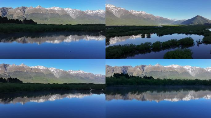4K航拍新西兰格林诺奇清晨美景