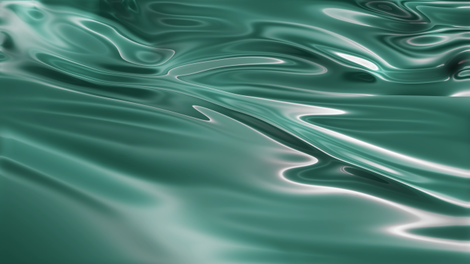 绿色水面 丝滑流体 绿色丝绸 布料