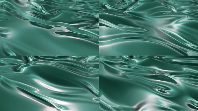 绿色水面 丝滑流体 绿色丝绸 布料