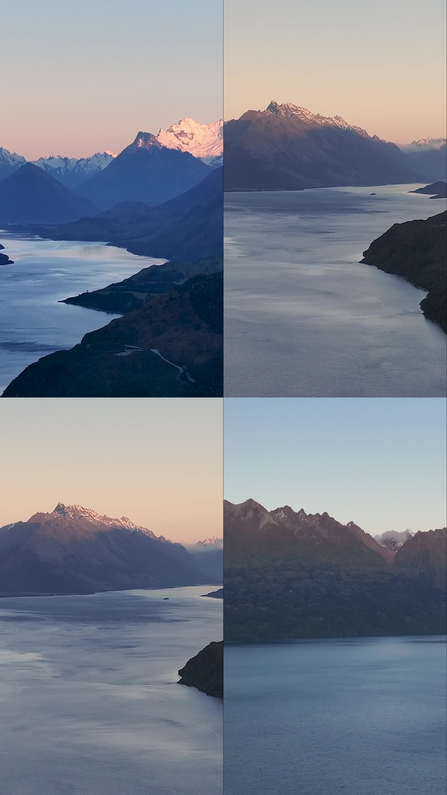 高清竖屏航拍新西兰格林诺奇早上