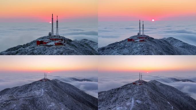 4K 雷公山日出云海雪景