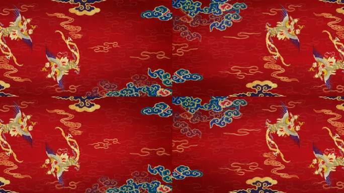 中式布料凤凰花纹