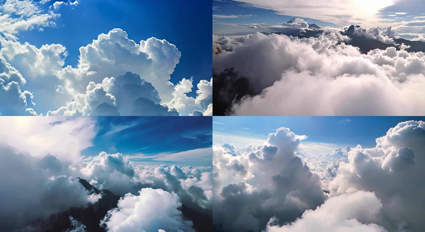 高空拍摄航拍云海云雾云层万米高空