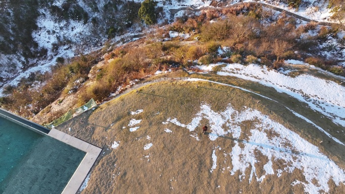 台州温岭石塘雪景航拍