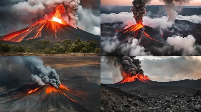 4K火山岩浆爆发喷发