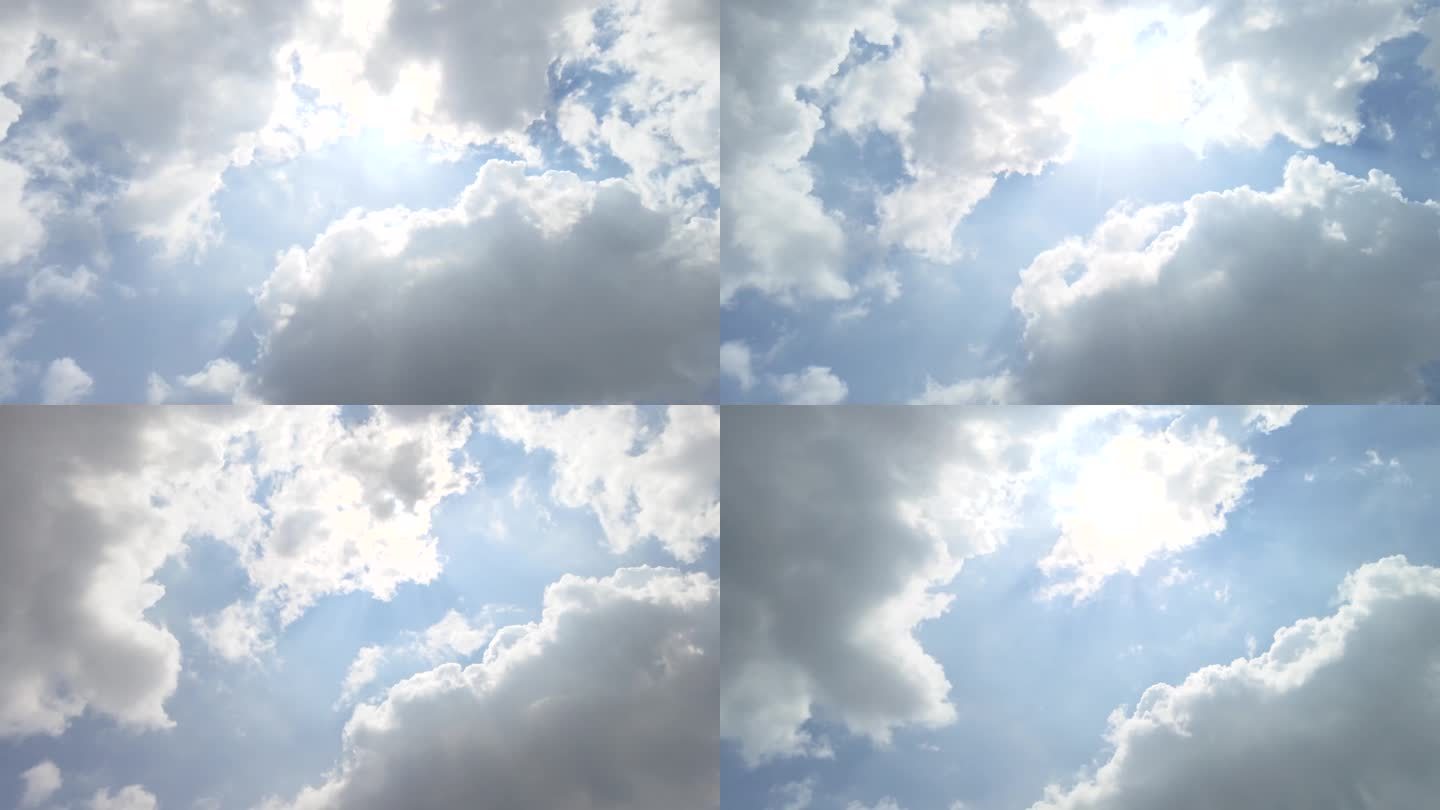 蓝天白云午时太阳阳光天气延时摄影视频素材
