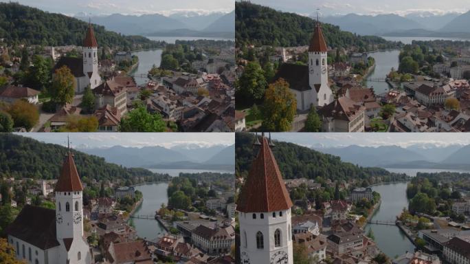 4K航拍瑞士小镇