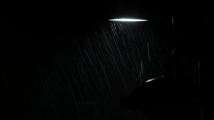 雨夜 灯下雨