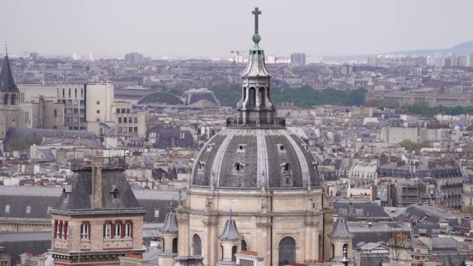 罗马天主教堂的圣乌尔苏勒德拉索邦俯瞰巴黎建筑-静态