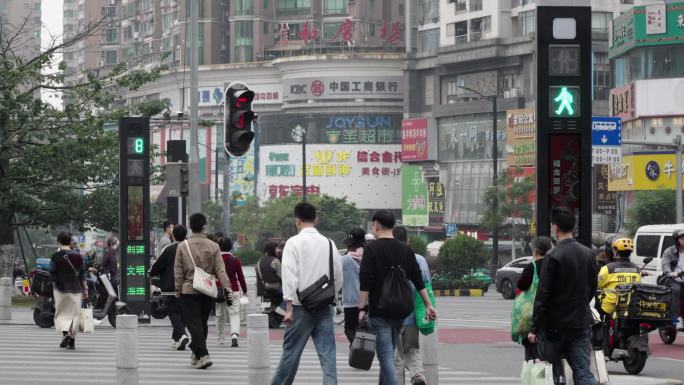 晓港人流车流街景街拍烟火气息广州城中村