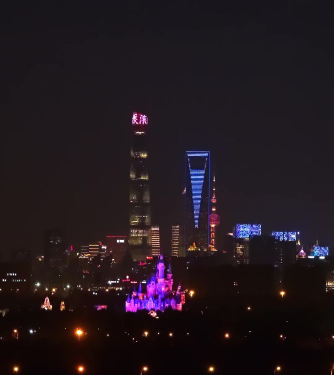 上海 建筑 陆家嘴 灯光 迪士尼